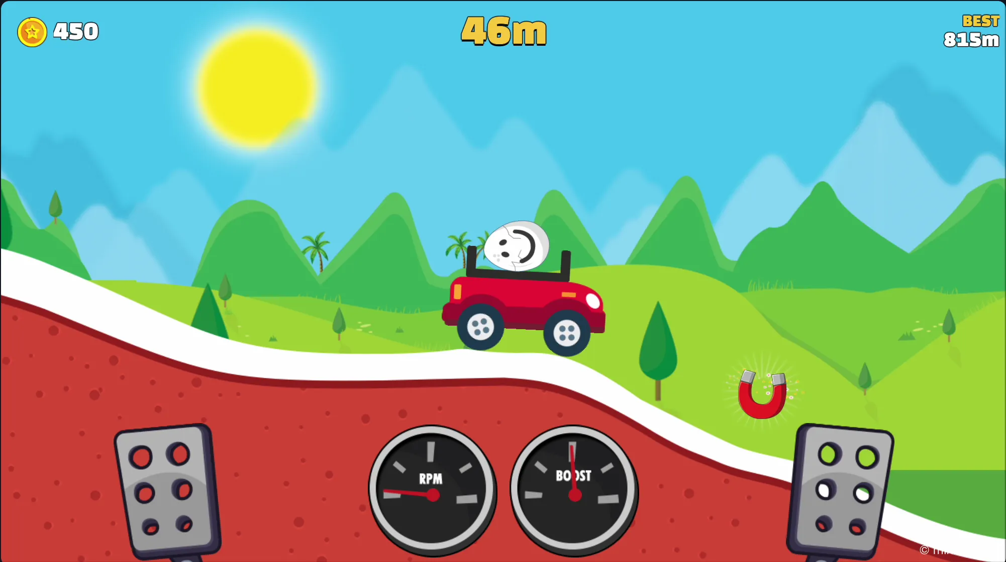 Magnet power-up automatically collecting coins