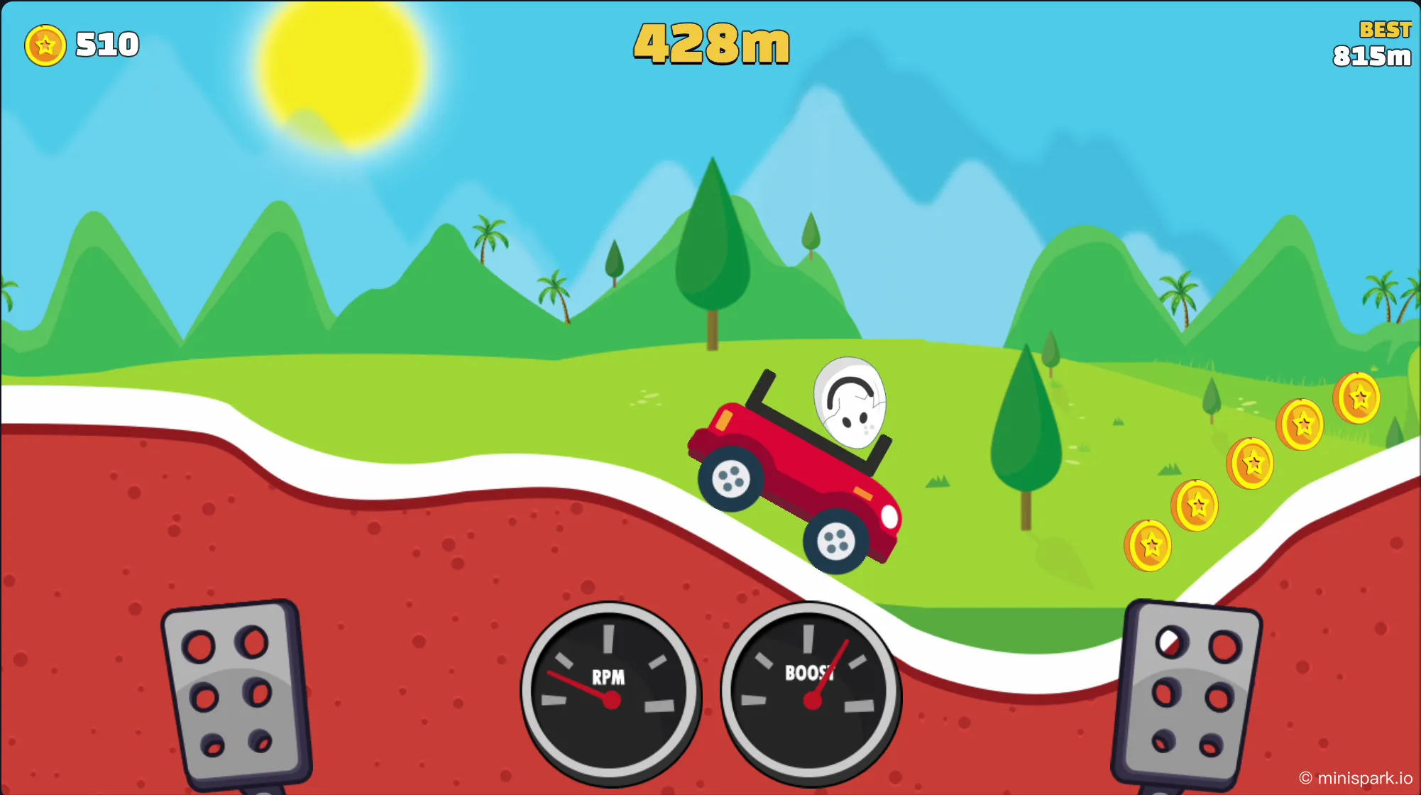 Strategic egg positioning demonstration for uphill and downhill navigation